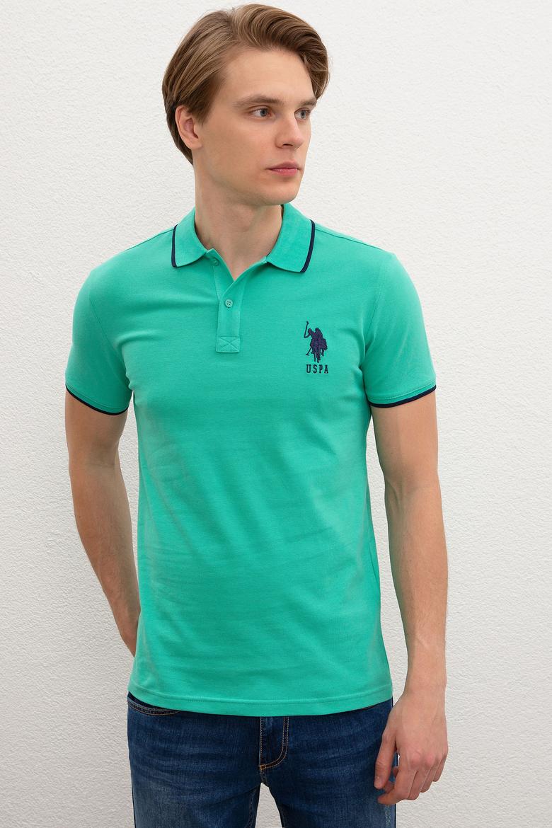 Erkek Mint Yeşili Polo Yaka T-Shirt Basic
