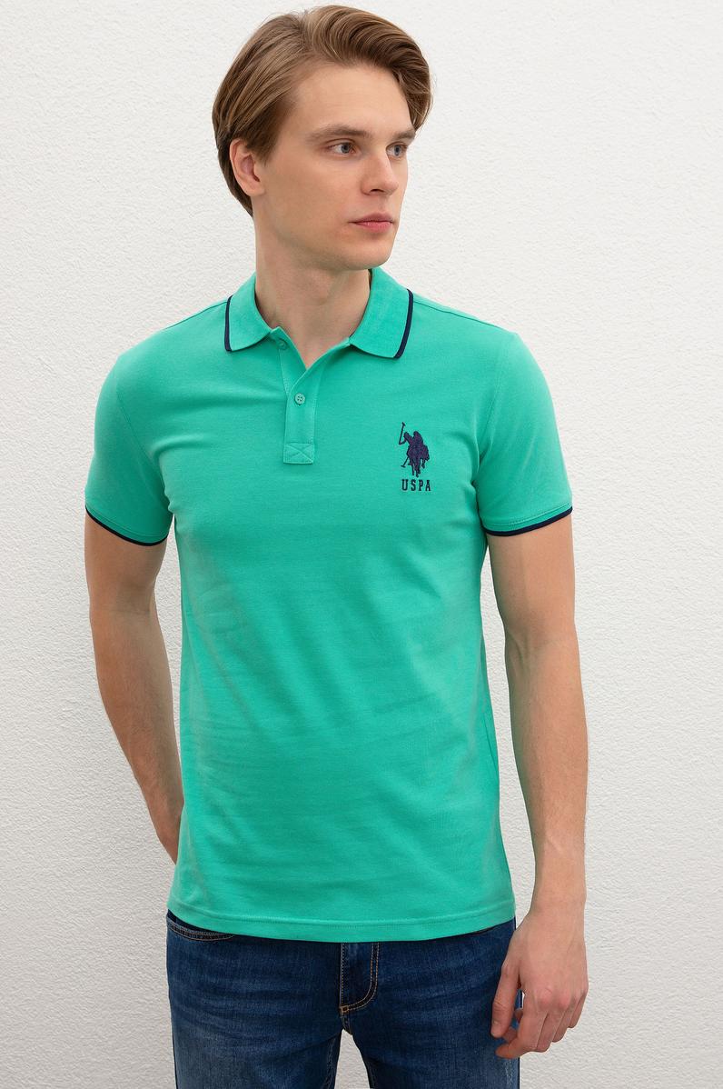 Erkek Mint Yeşili Polo Yaka T-Shirt Basic