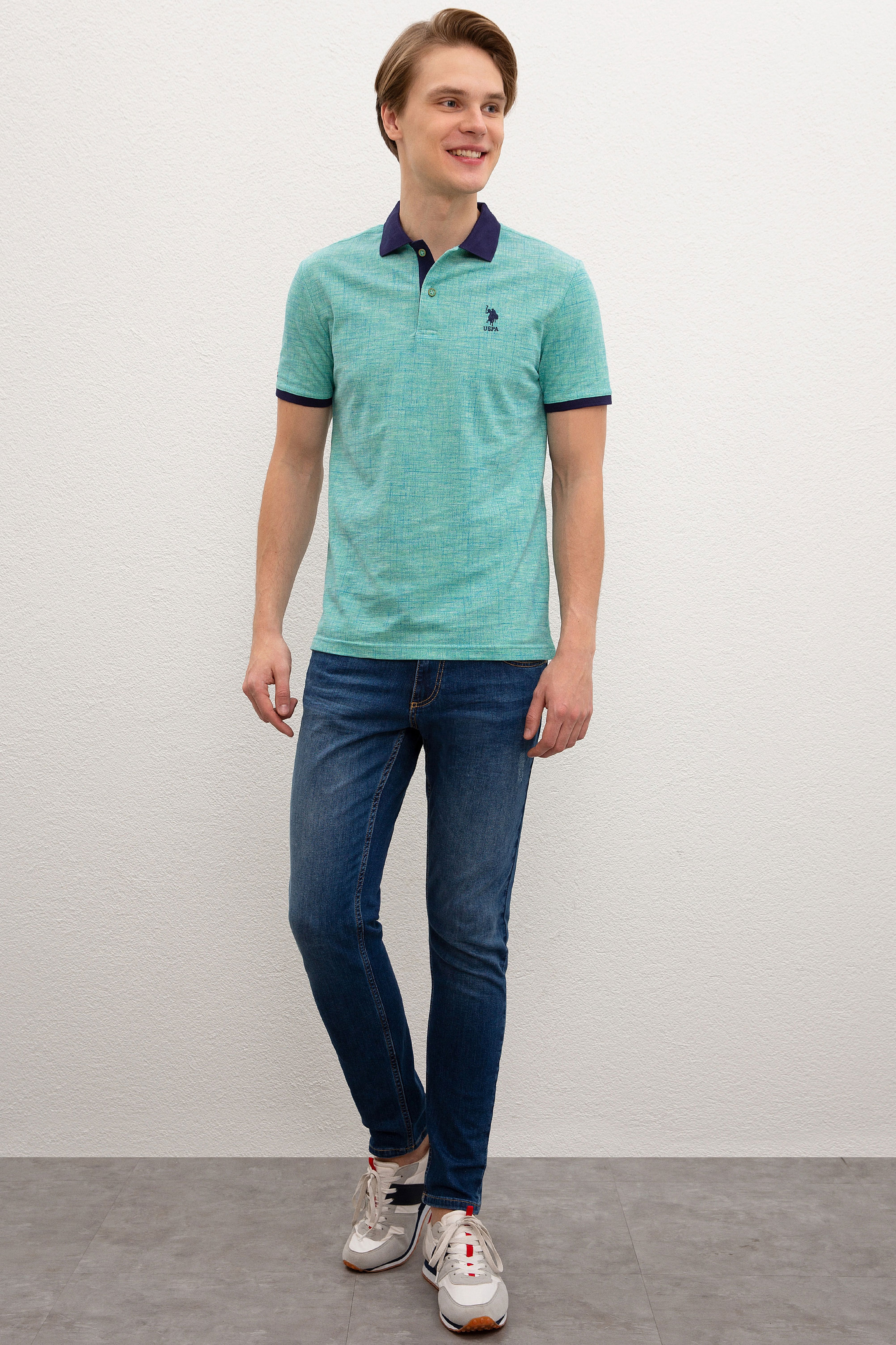 Erkek Mint Yeşili Polo Yaka T-Shirt - Image 4