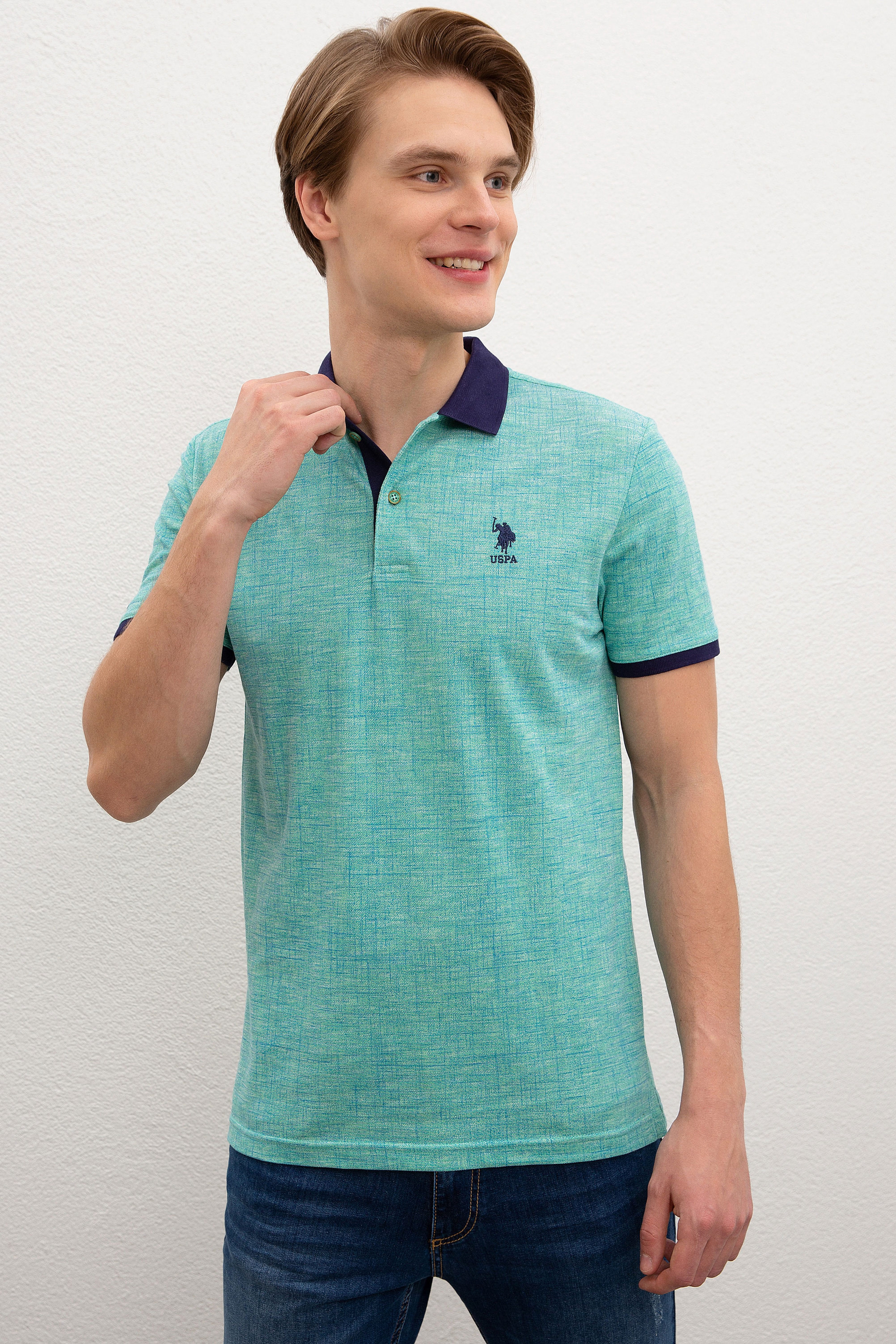Erkek Mint Yeşili Polo Yaka T-Shirt - Image 1