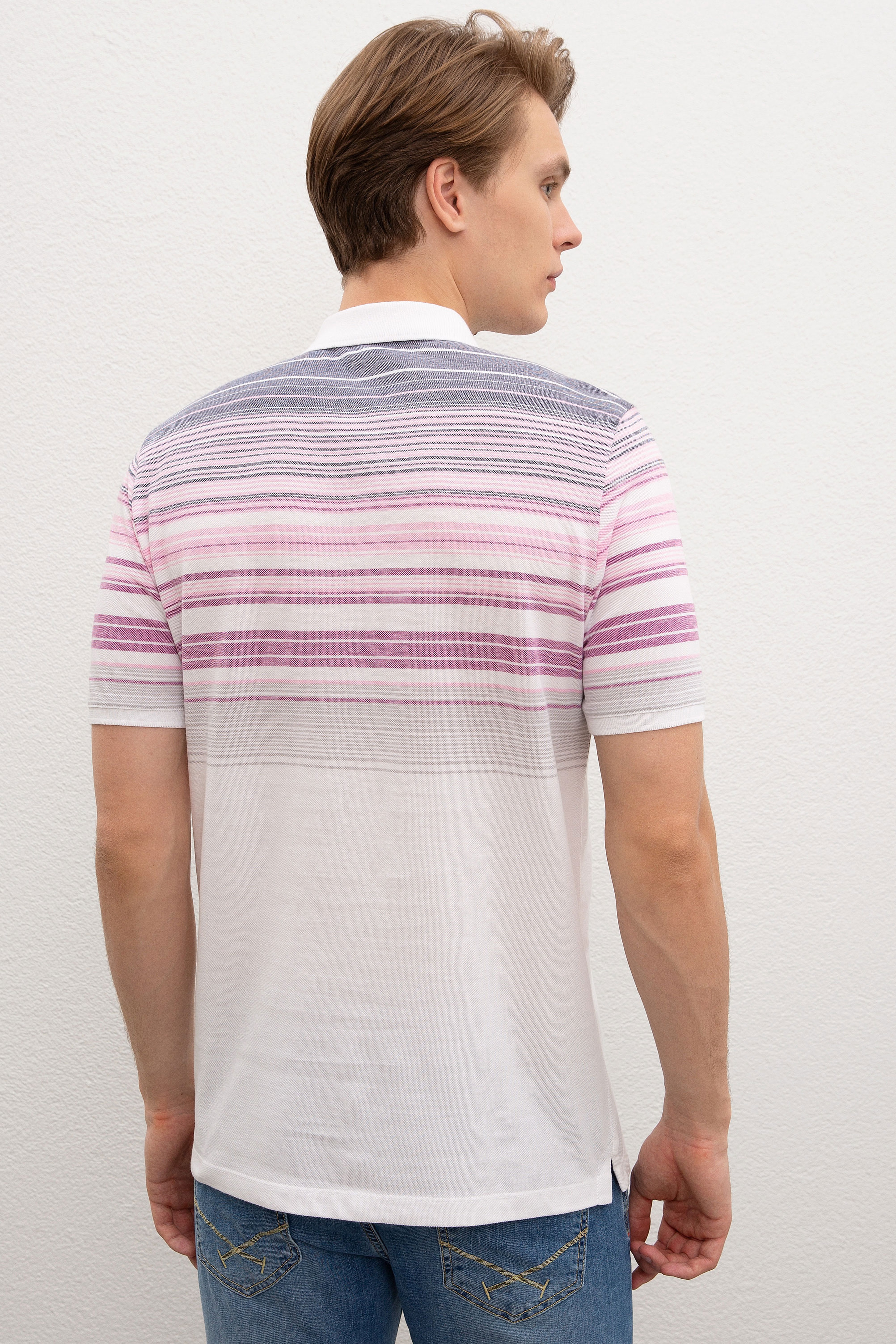 Erkek Menekşe Polo Yaka T-Shirt - Image 3