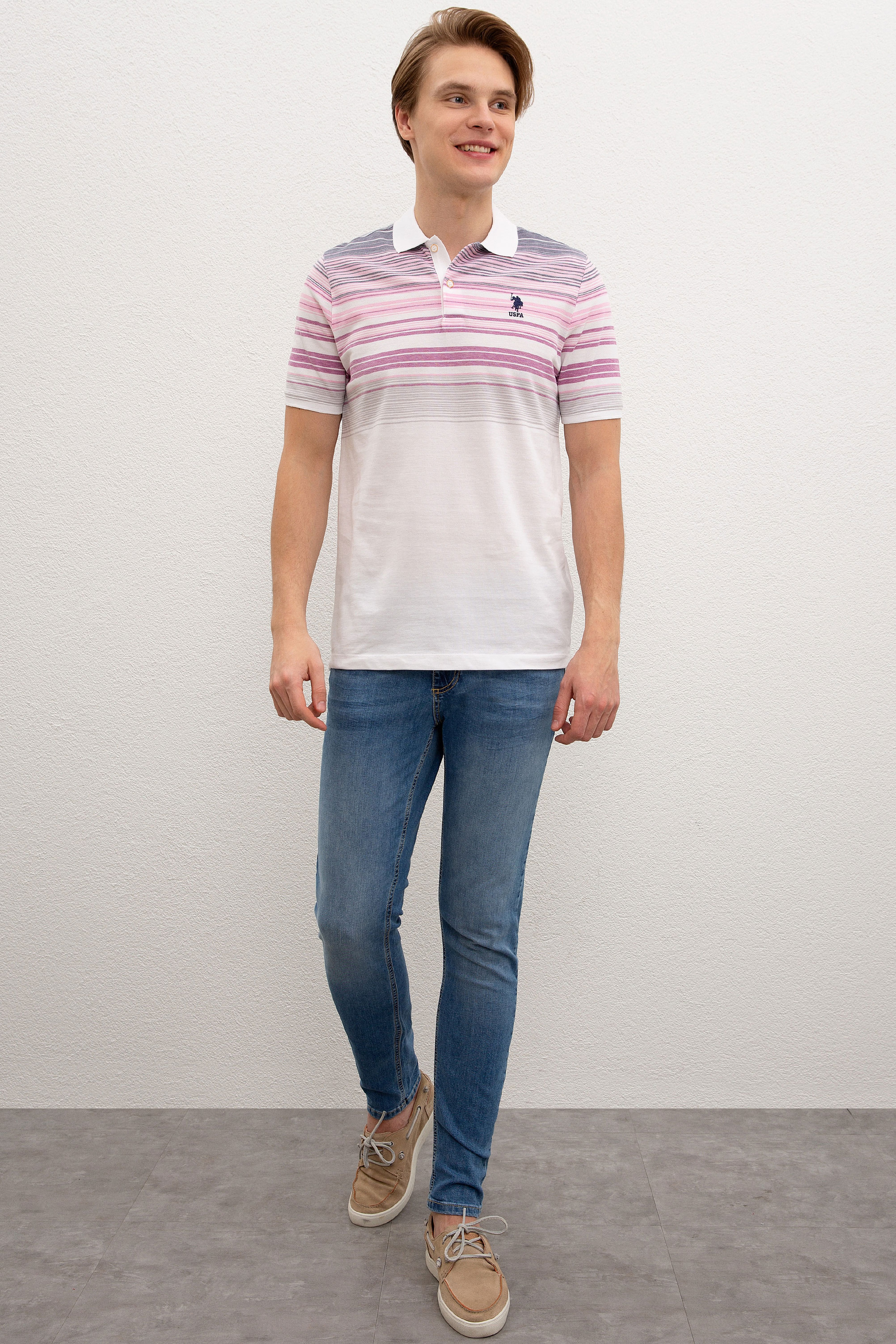 Erkek Menekşe Polo Yaka T-Shirt - Image 5