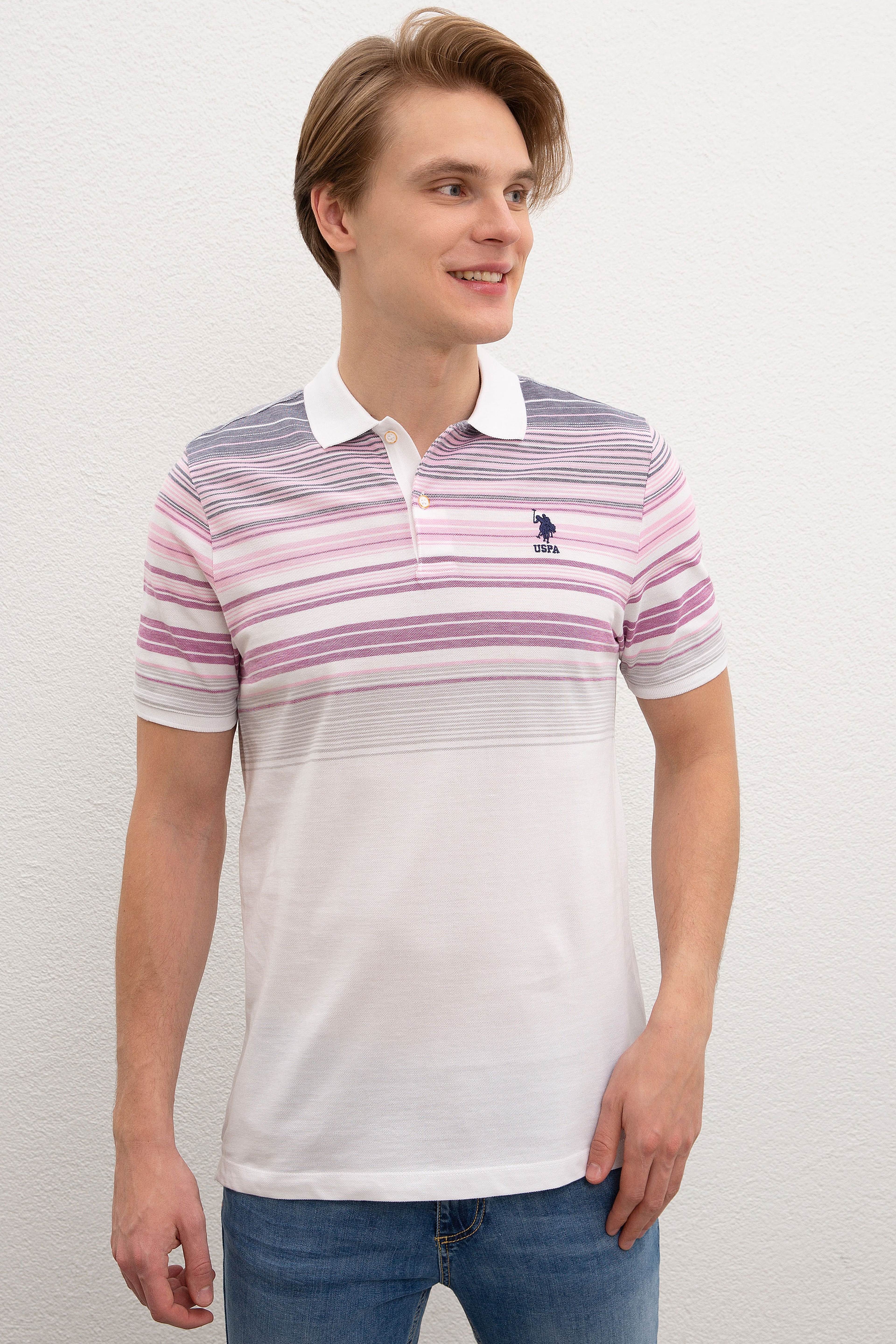 Erkek Menekşe Polo Yaka T-Shirt - Image 1