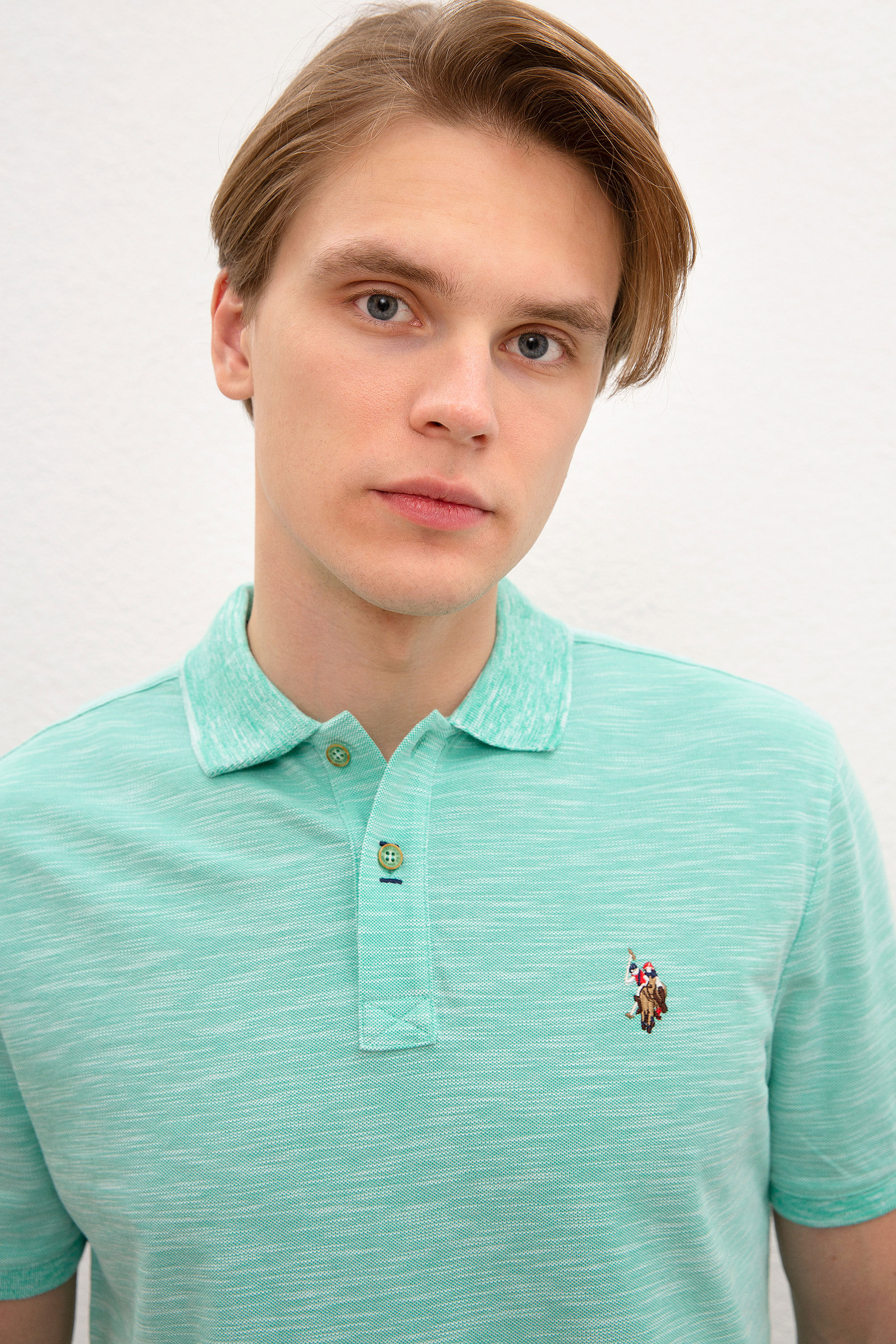 Erkek Mint Yeşili Polo Yaka T-Shirt Basic