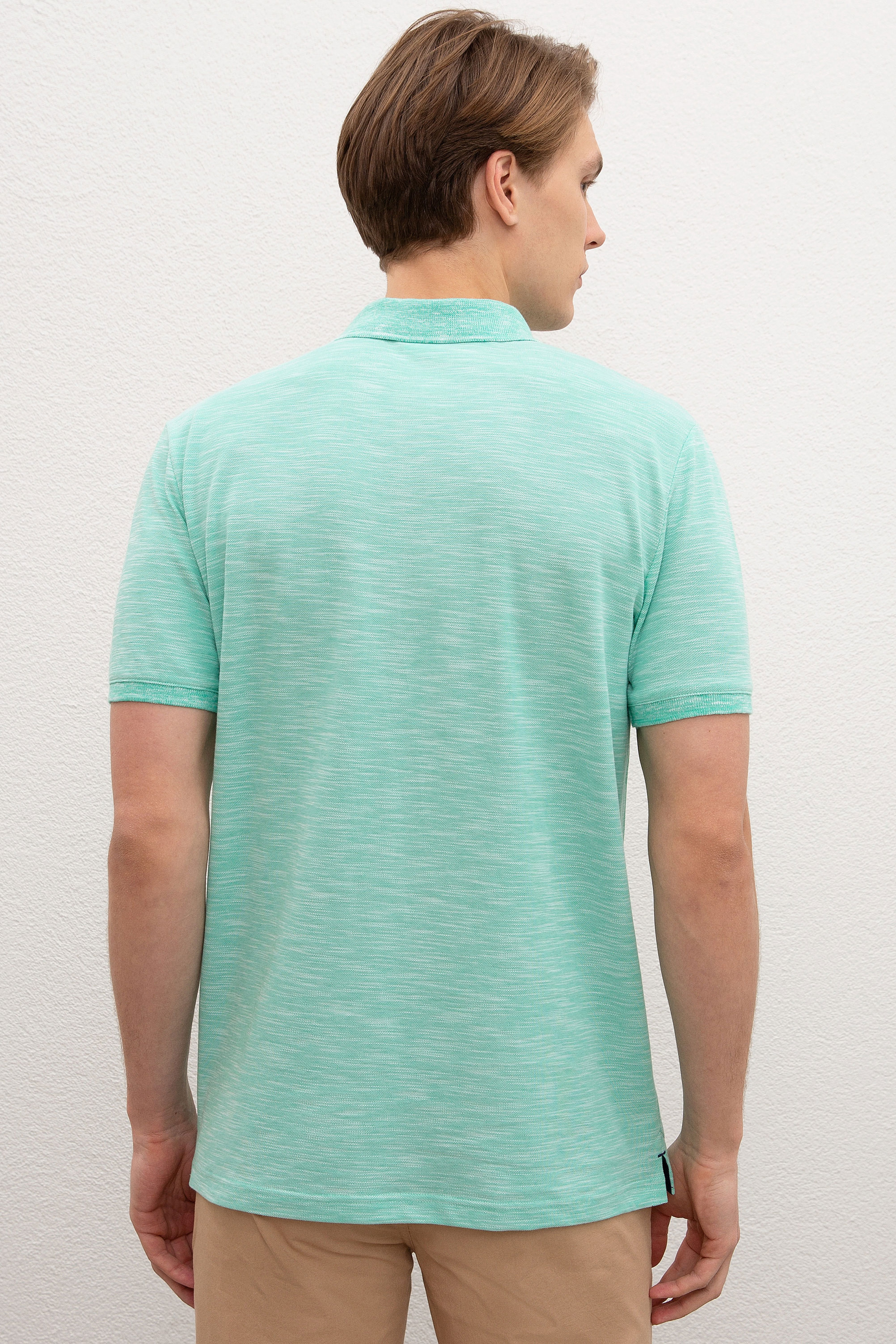Erkek Mint Yeşili Polo Yaka T-Shirt Basic