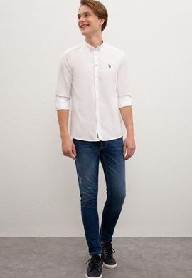 Erkek Beyaz Gömlek Uzunkol Basic - 50205840007