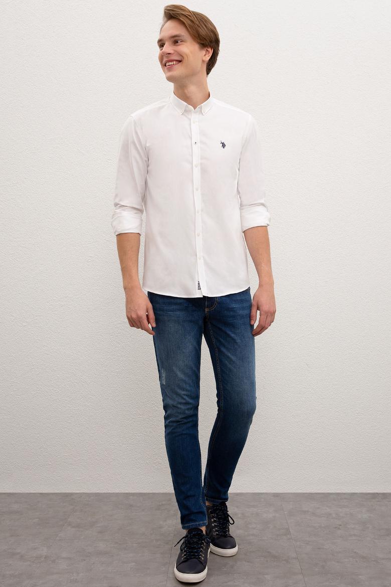 Erkek Beyaz Gömlek Uzunkol Basic - 50205840007