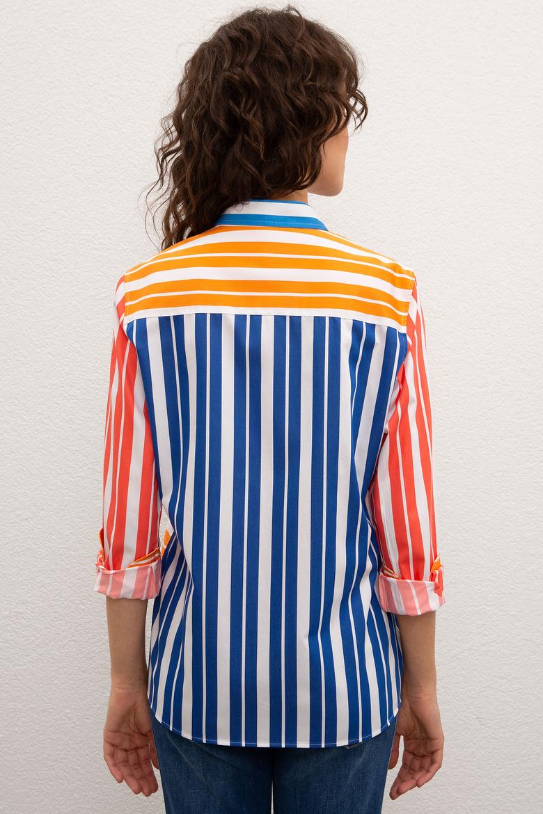 Kadın Mavi Gömlek Uzunkol - 50218642004