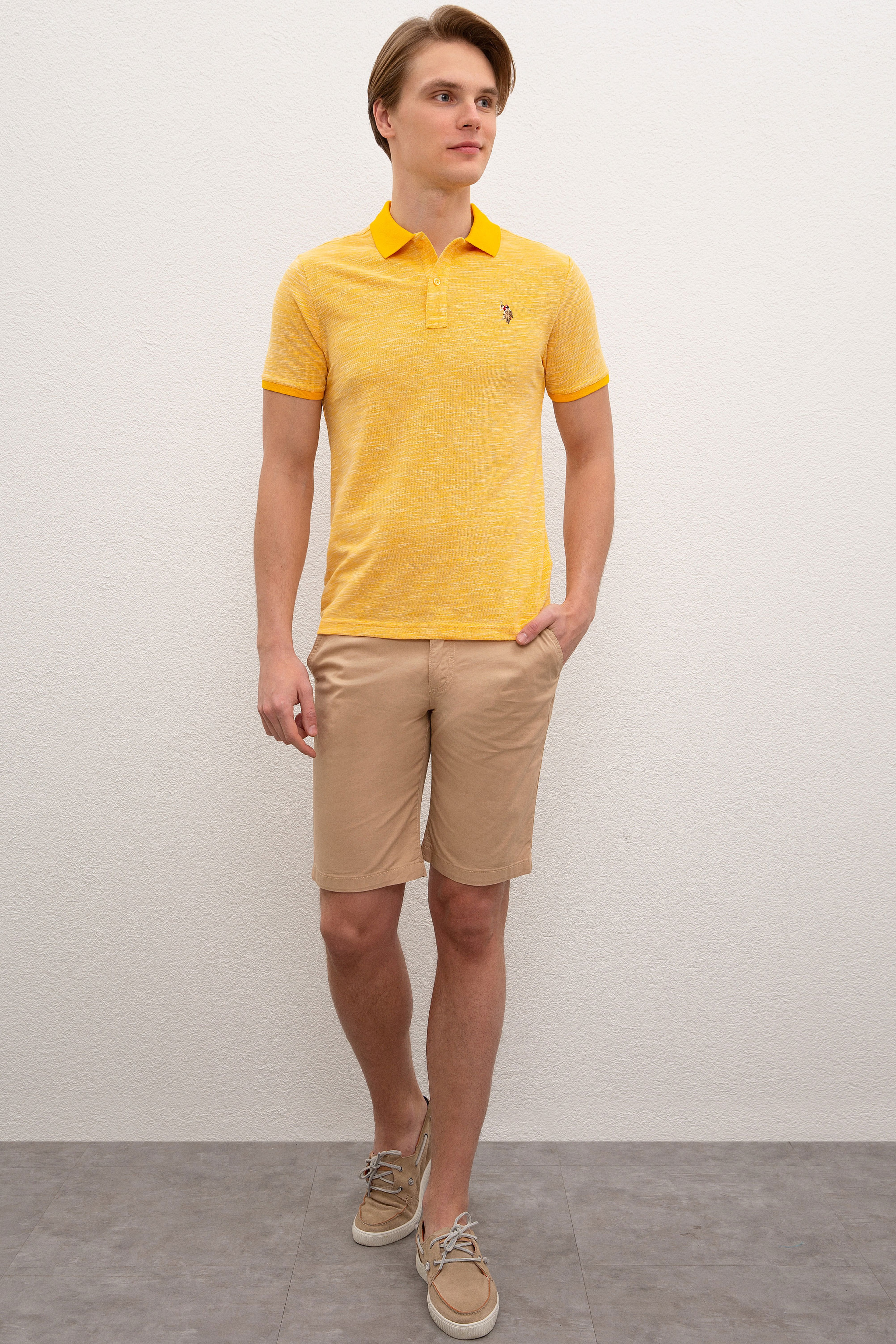 Erkek Koyu Sarı  Polo Yaka T-Shirt