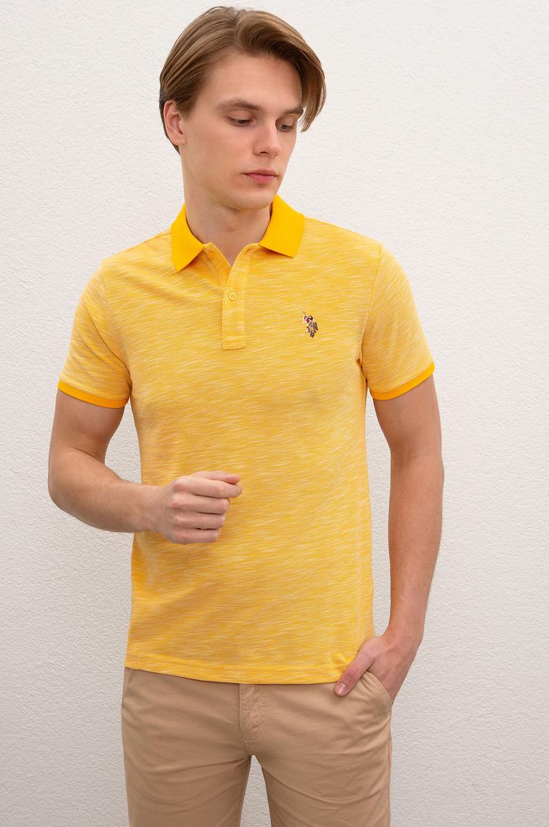 Erkek Koyu Sarı  Polo Yaka T-Shirt