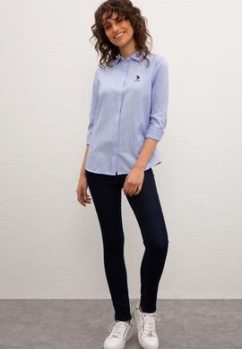 Kadın Mavi Gömlek Uzunkol Basic - 50201702001