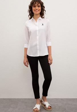 Kadın Beyaz Gömlek Uzunkol Basic - 50201702022