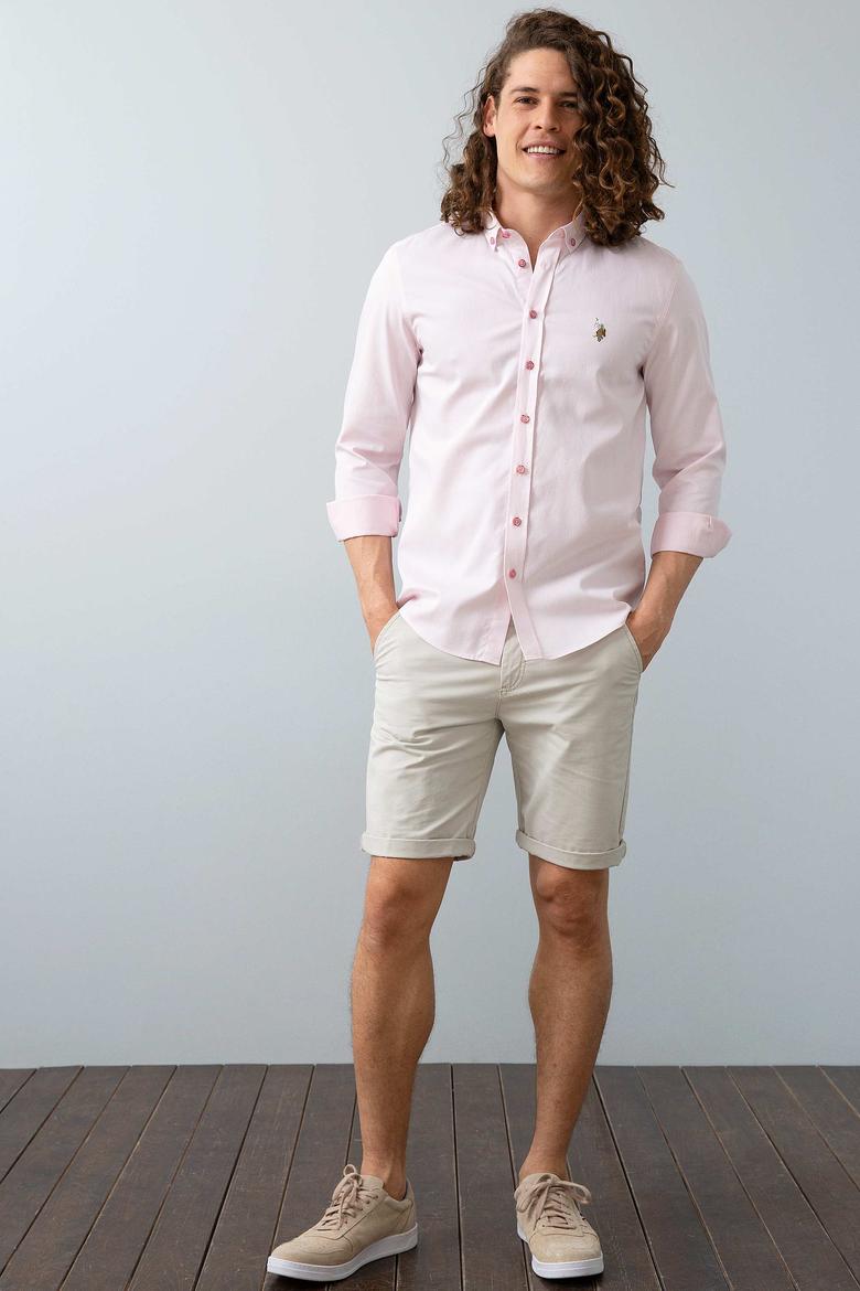 Erkek Pembe Gömlek Uzunkol Basic - 50200422135