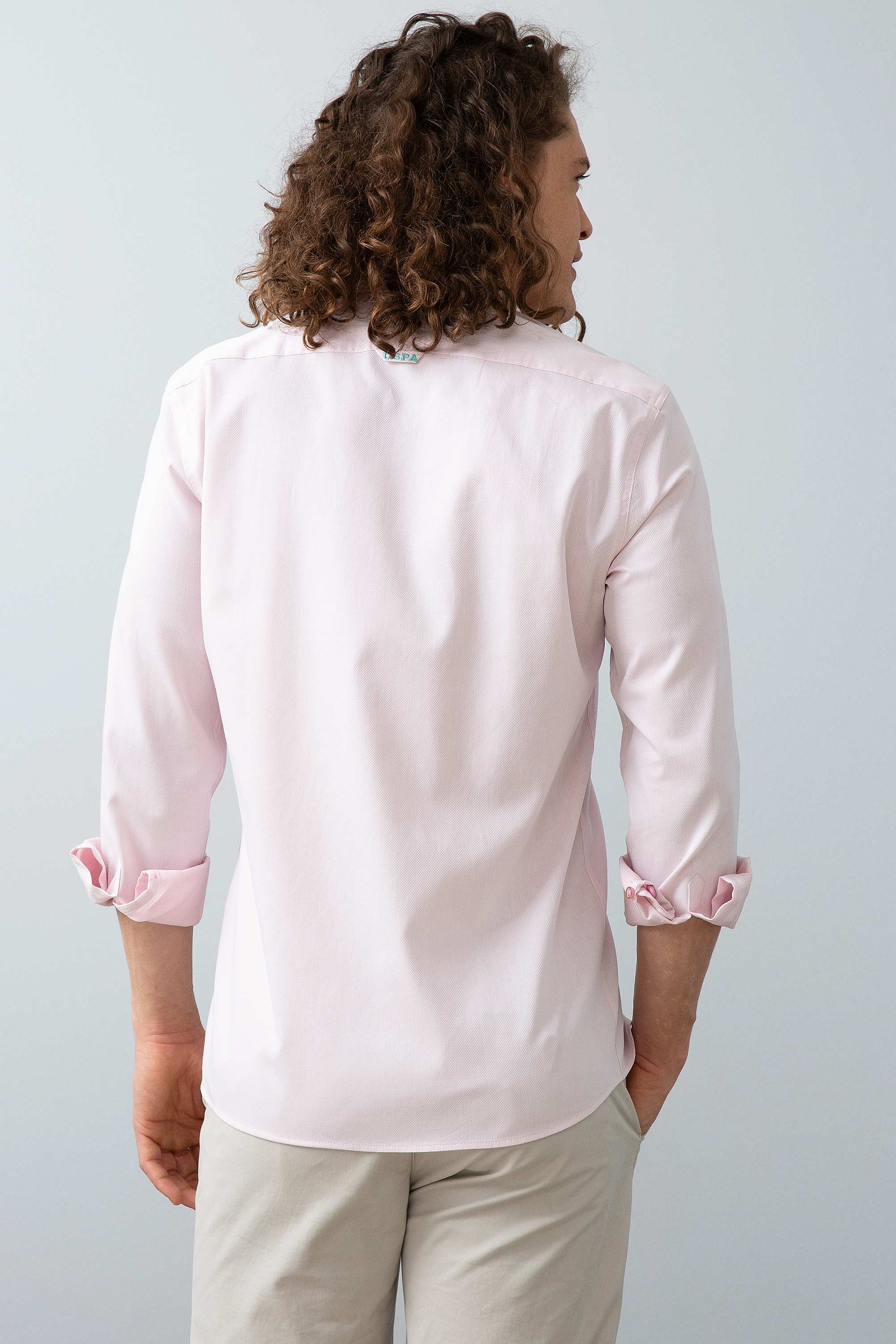 Erkek Pembe Gömlek Uzunkol Basic - Image 3