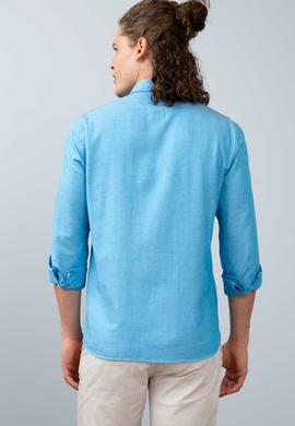 Erkek Saks Uzun Kollu Basic Gömlek - 50200668017