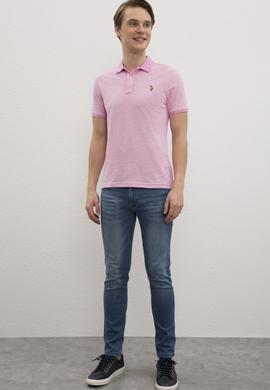 Erkek Koyu Pembe Polo Yaka T-Shirt - 50218573031