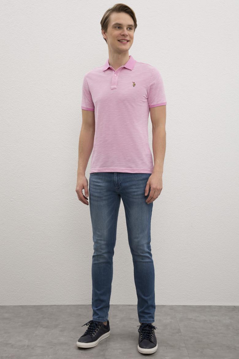 Erkek Koyu Pembe Polo Yaka T-Shirt - 50218573031