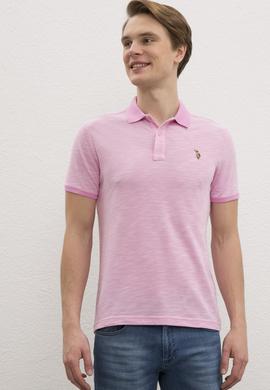 Erkek Koyu Pembe Polo Yaka T-Shirt - 50218573031