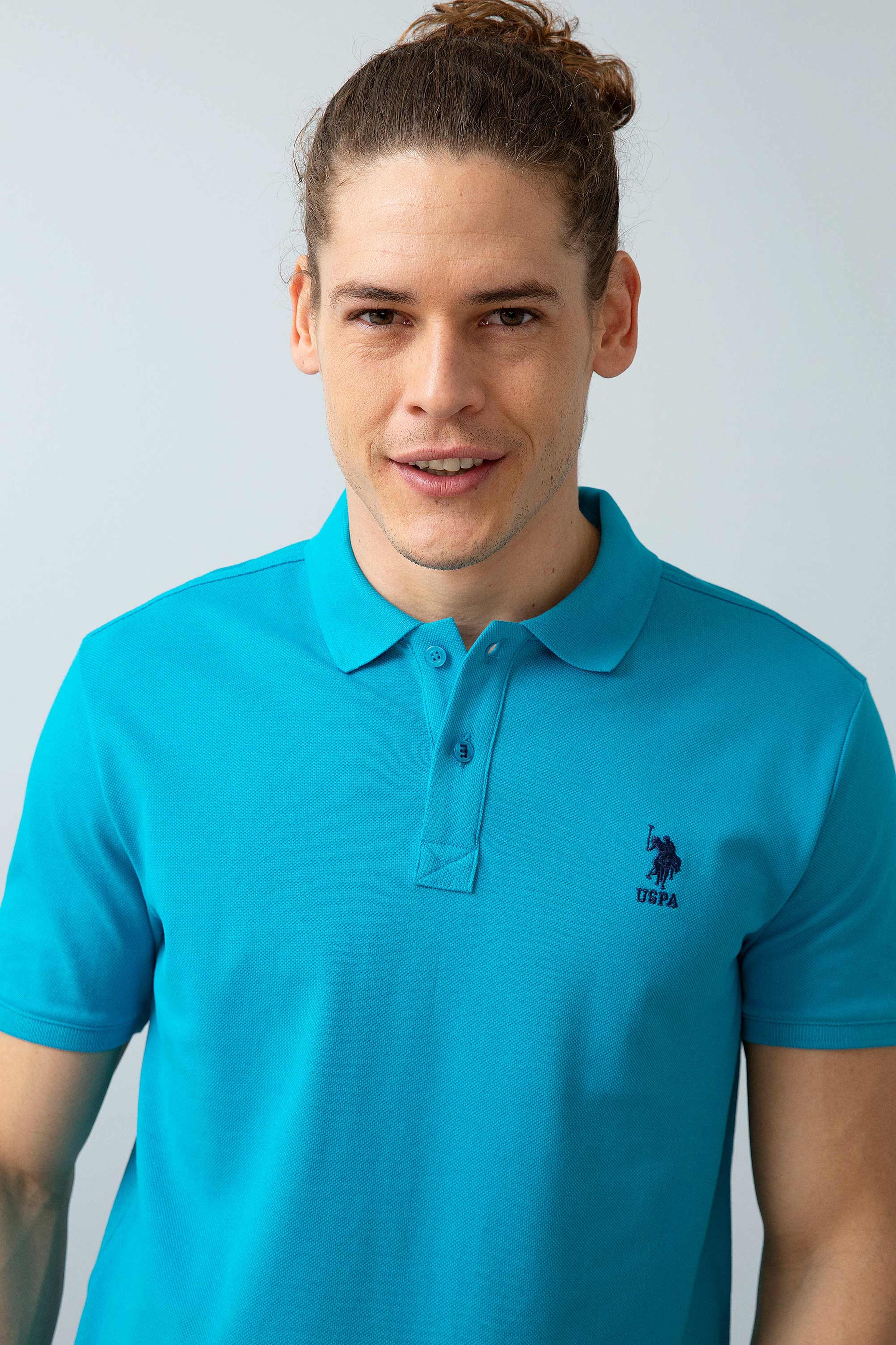 Erkek Petrol Polo Yaka T-Shirt Basic - Image 2