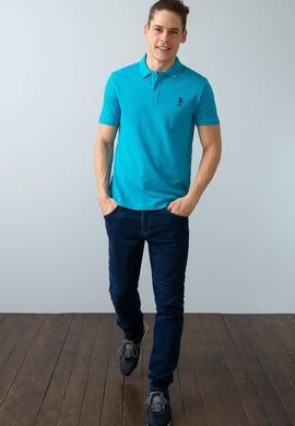 Erkek Petrol Polo Yaka T-Shirt Basic - 50199819012