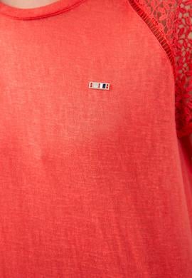 Kadın Kırmızı Bisiklet Yaka T-Shirt - 50202089022