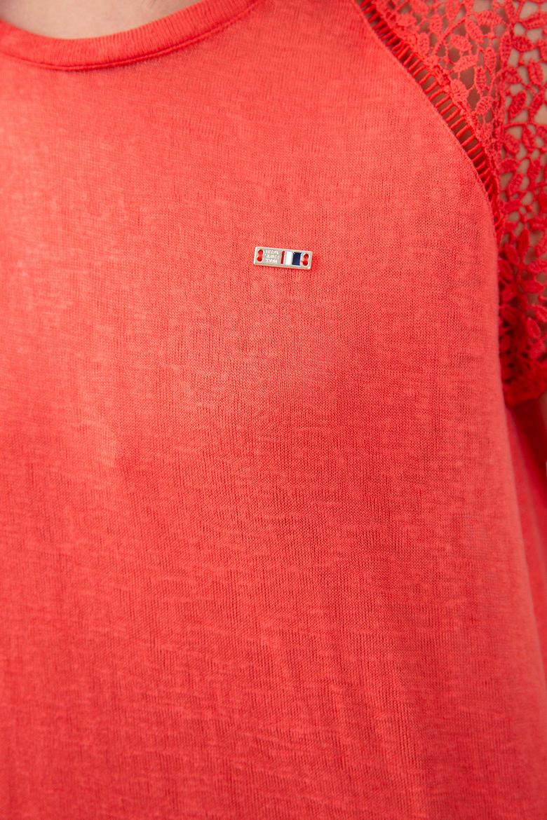 Kadın Kırmızı Bisiklet Yaka T-Shirt - 50202089022