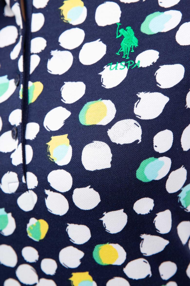 Kadın Lacivert Polo Yaka Kolsuz Tişört - 50203284001