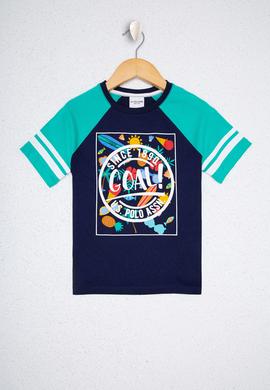 Çocuk Lacivert Bisiklet Yaka Tişört - 50220305001