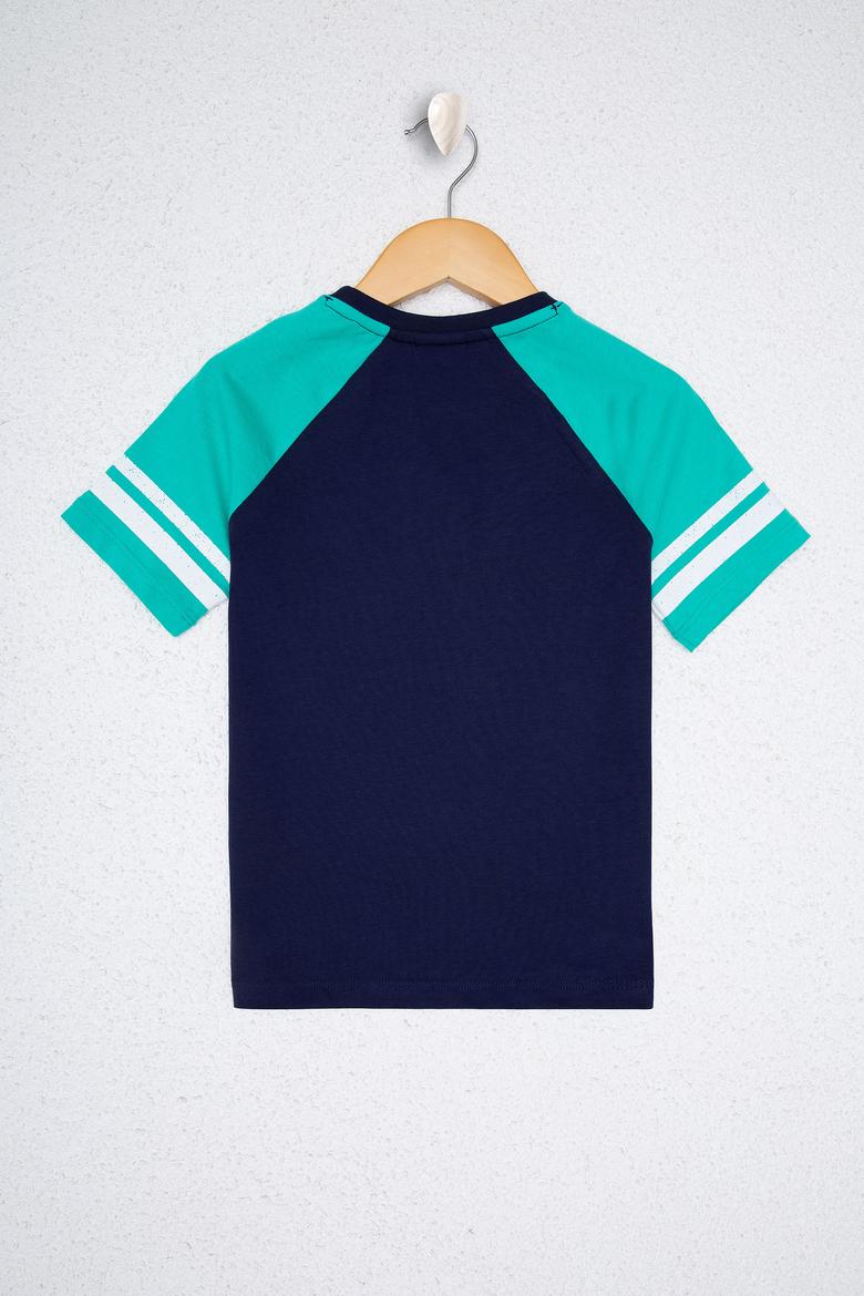 Çocuk Lacivert Bisiklet Yaka Tişört - 50220305001