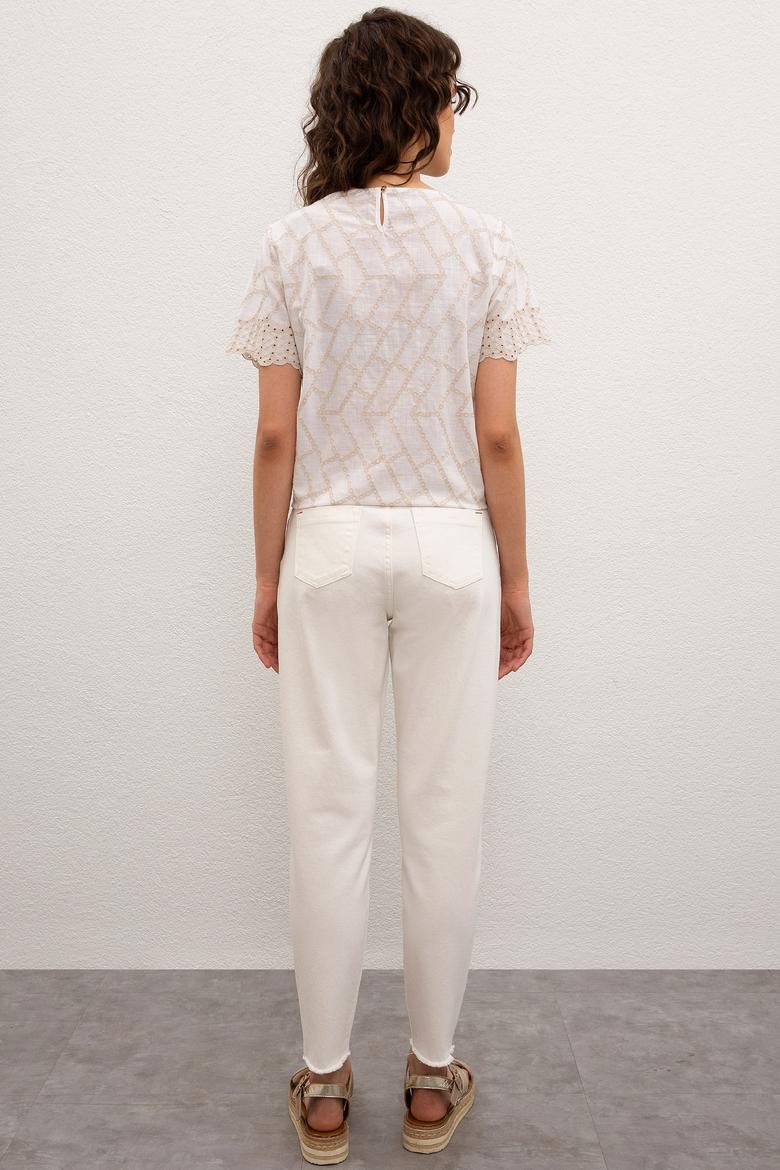 Kadın Beyaz Jean Pantolon - 50219172001