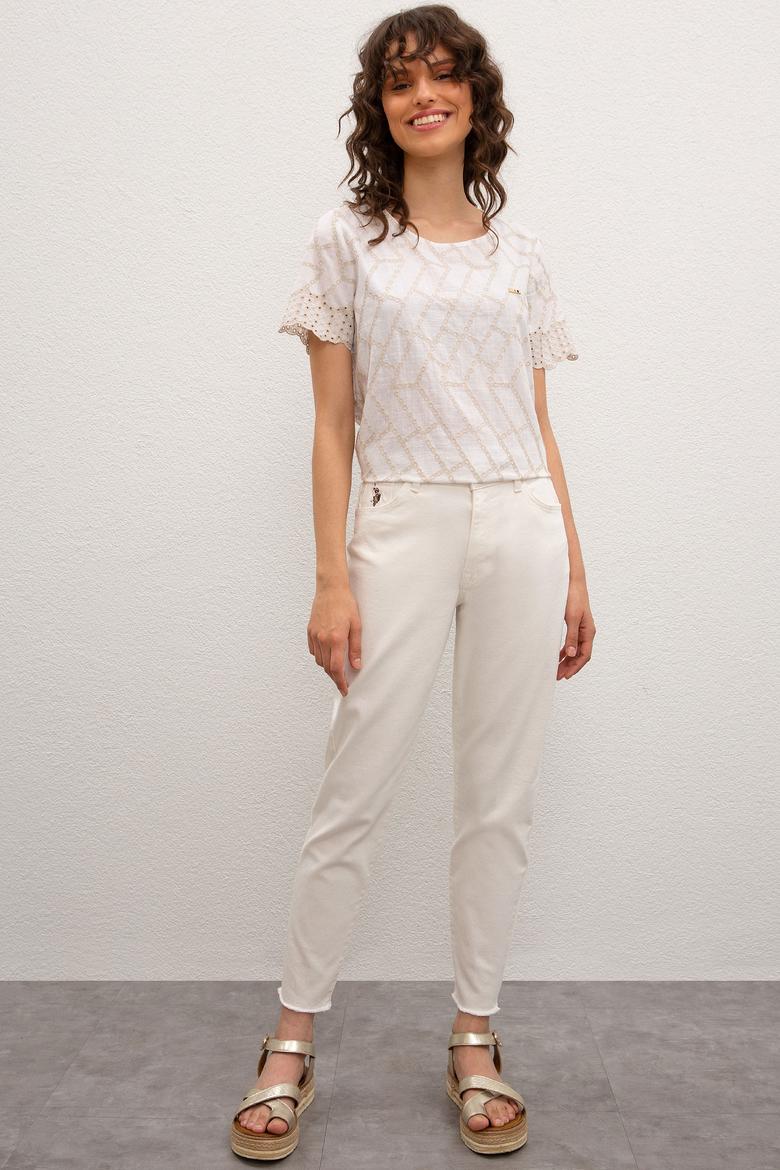 Kadın Beyaz Jean Pantolon