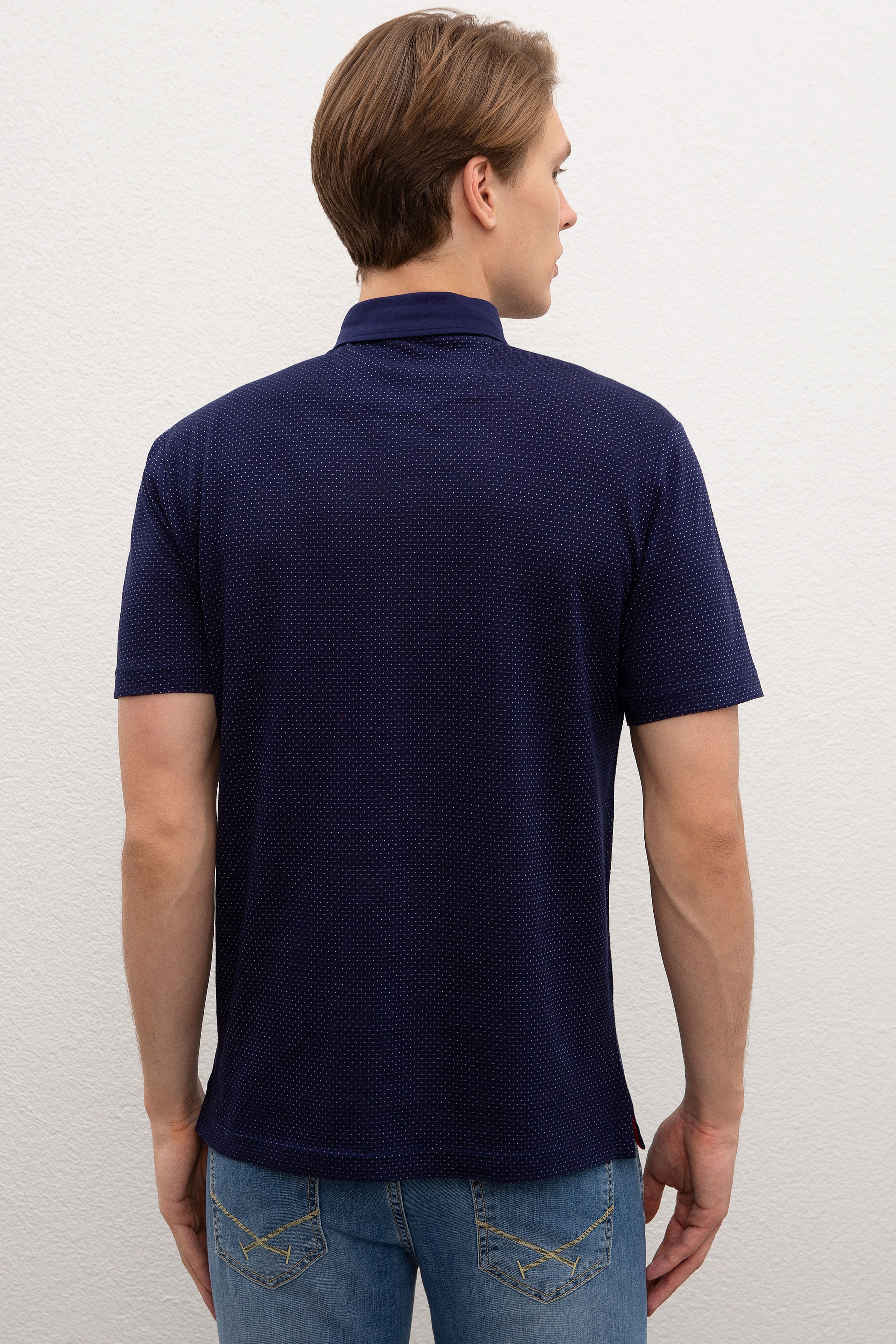 Erkek Lacivert Polo Yaka T-Shirt - Image 3