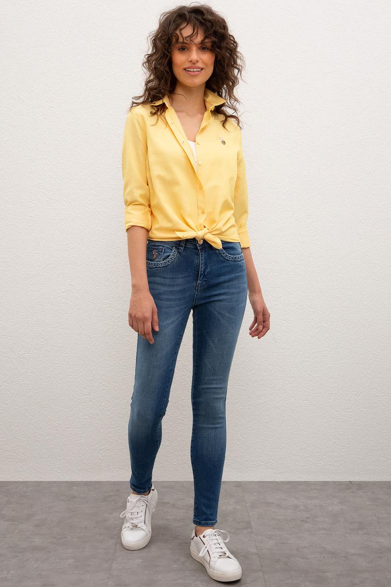 Kadın Sarı Gömlek Uzunkol Basic - 50201568041