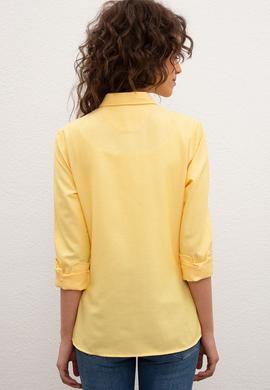 Kadın Sarı Gömlek Uzunkol Basic - 50201568041