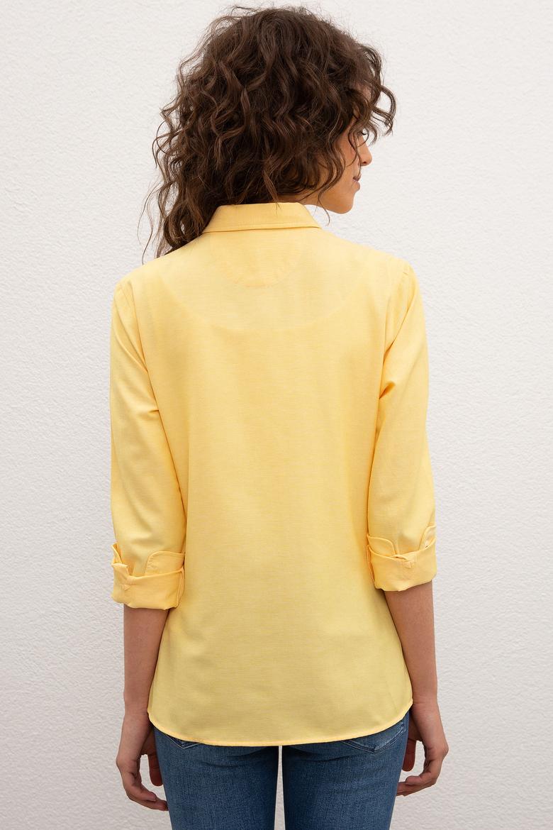 Kadın Sarı Gömlek Uzunkol Basic - 50201568041