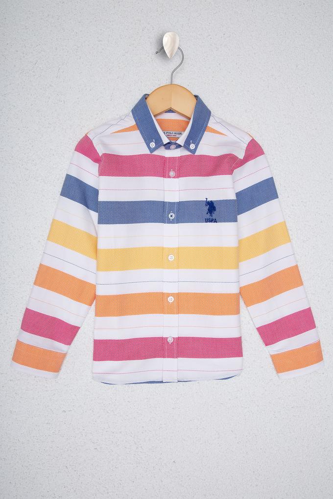 Erkek Çocuk Nar Çiçeği Uzun Kollu Gömlek