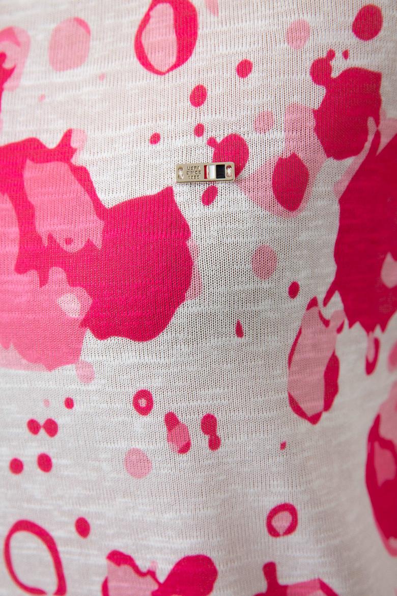 Kadın Pembe Bisiklet Yaka T-Shirt - 50202500002