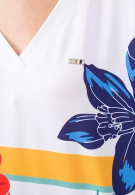 Kadın Mavi V - Yaka T-Shirt - 50202521014