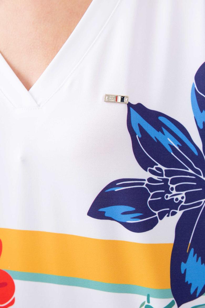 Kadın Mavi V - Yaka T-Shirt - 50202521014