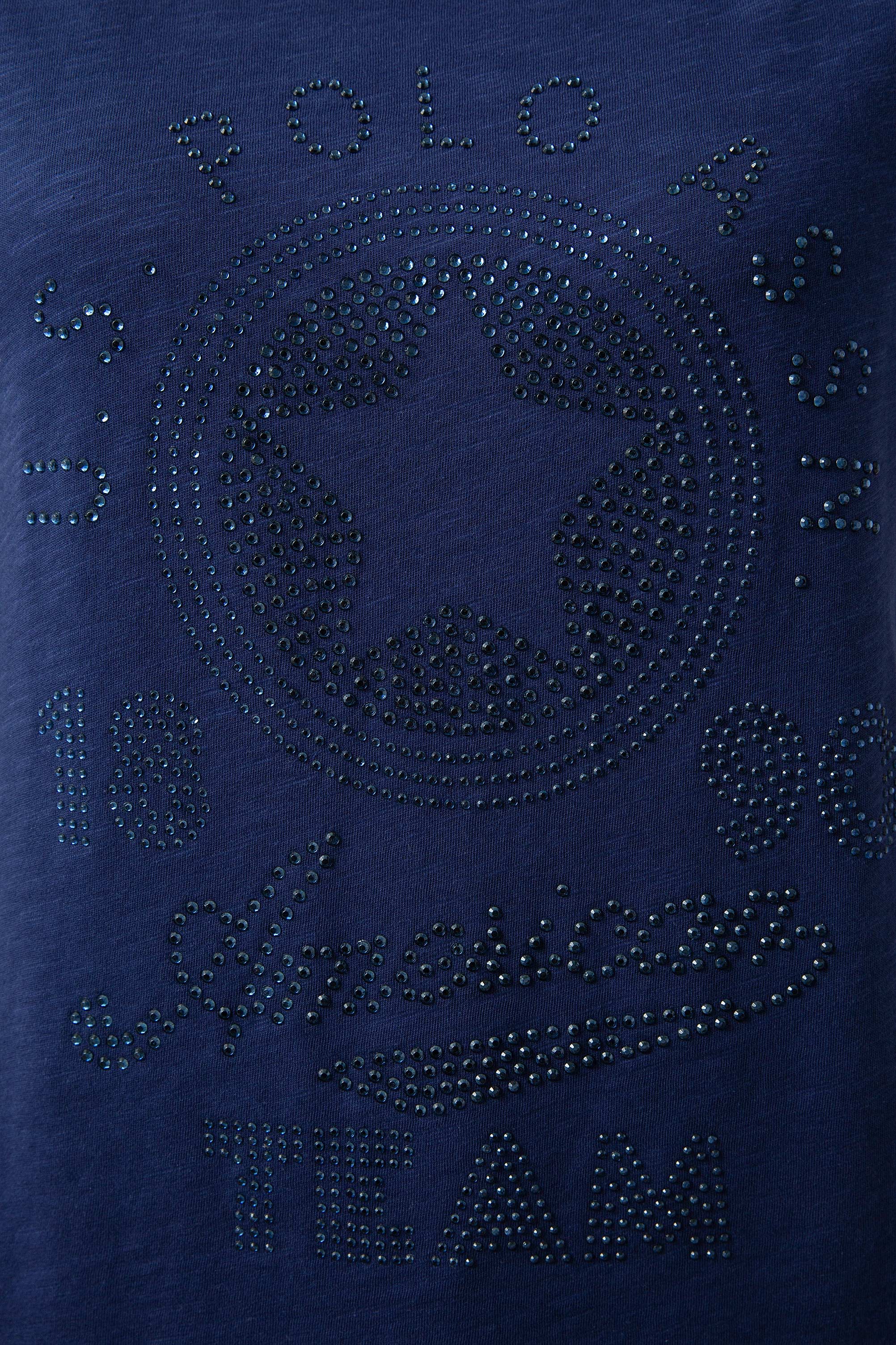 Kadın Lacivert Bisiklet Yaka T-Shirt