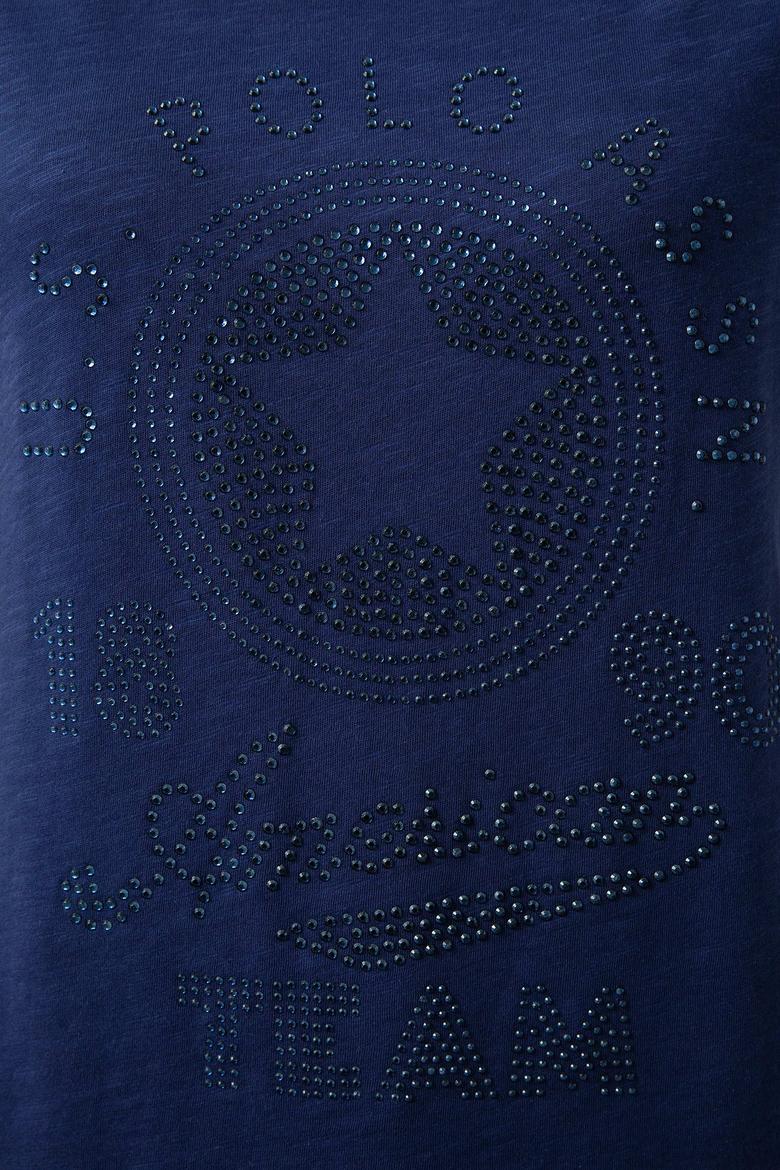 Kadın Lacivert Bisiklet Yaka T-Shirt - 50202606009