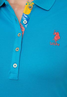 Kadın Mavi Polo Yaka T-Shirt - 50198886049