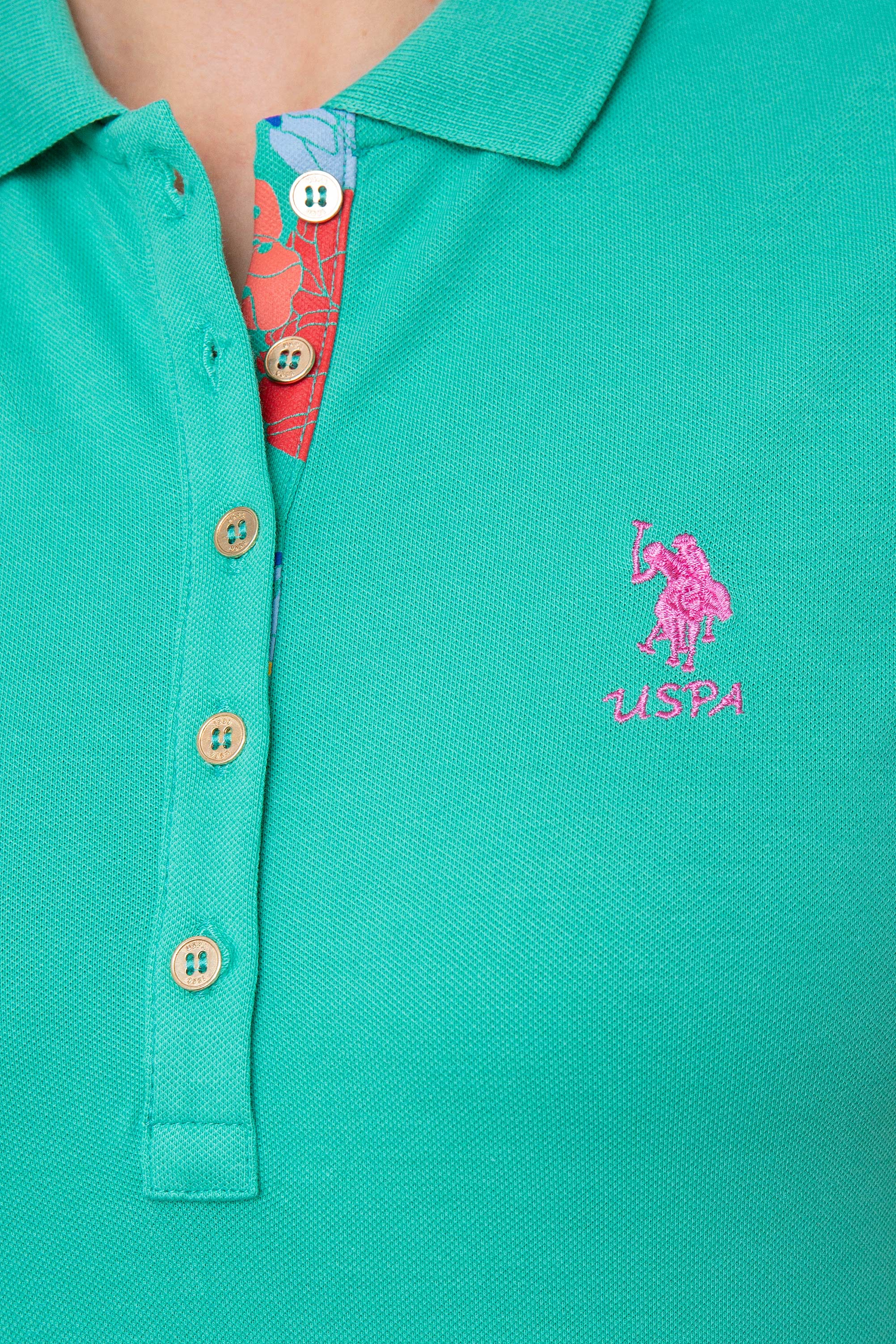 Kadın Mint Polo Yaka Basic Tişört - Image 5