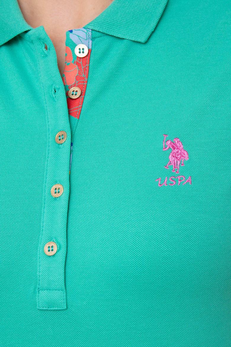 Kadın Mint Polo Yaka Basic Tişört - 50198886105