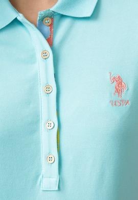 Kadın Mavi Polo Yaka T-Shirt - 50198886153