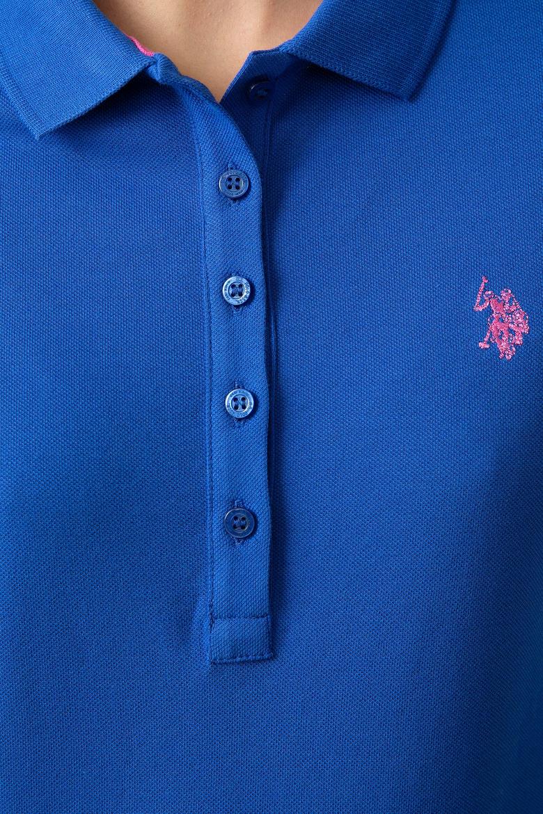 Kadın Mavi Polo Yaka T-Shirt - 50202756081