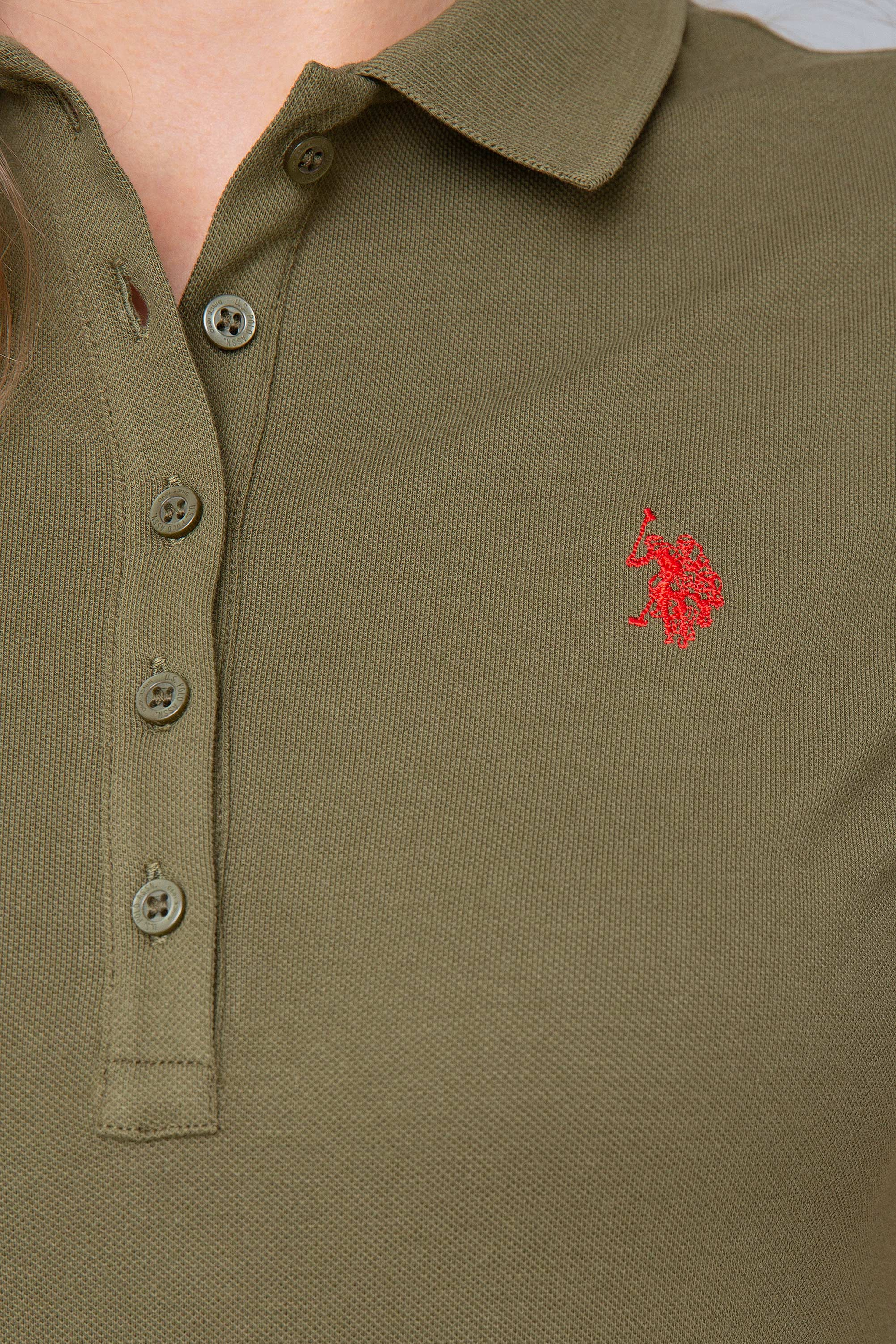 Kadın Haki Polo Yaka T-Shirt