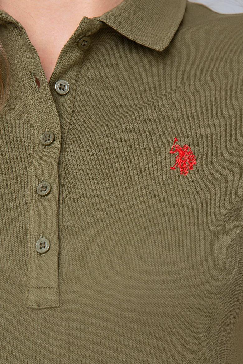 Kadın Haki Polo Yaka T-Shirt - 50202756153