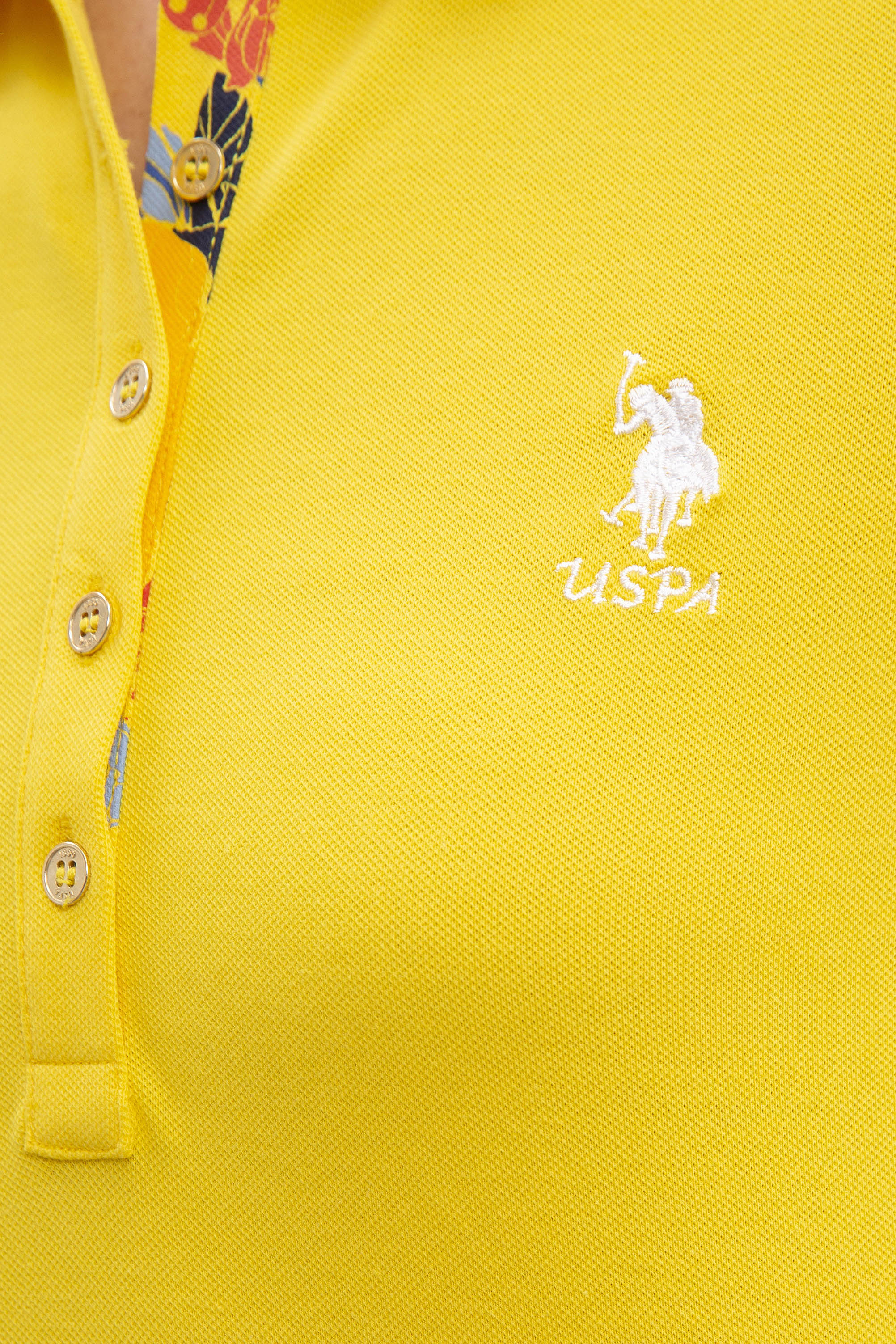 Kadın Sarı Polo Yaka T-Shirt - Image 5