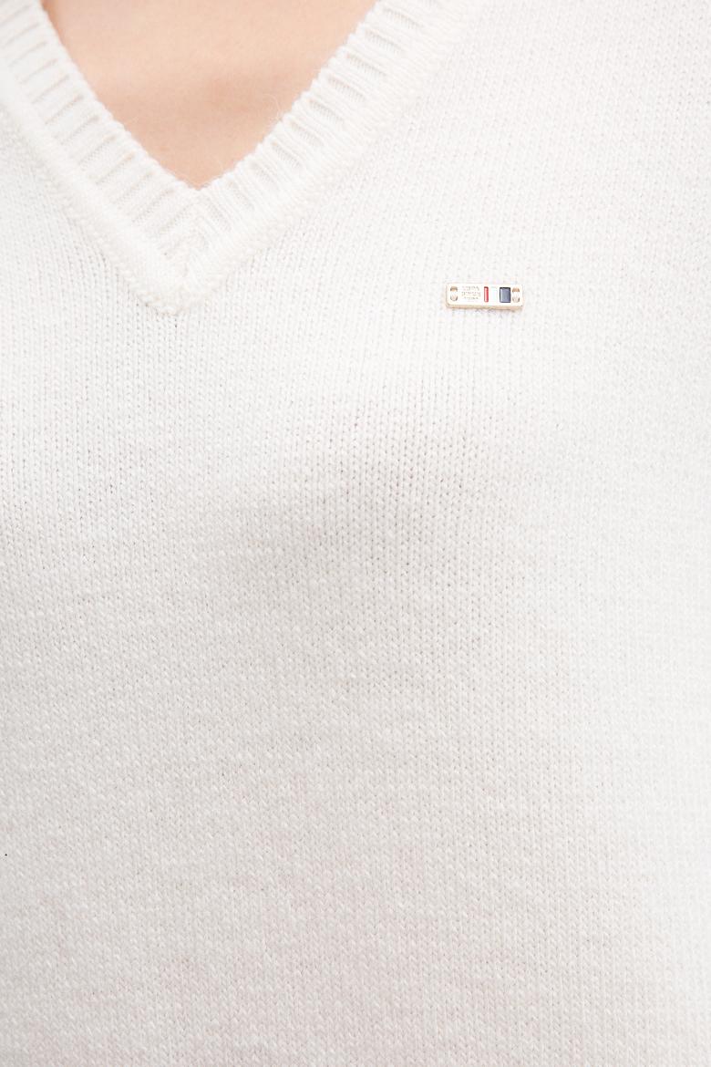 Kadın Beyaz Triko Kazak - 50209468015